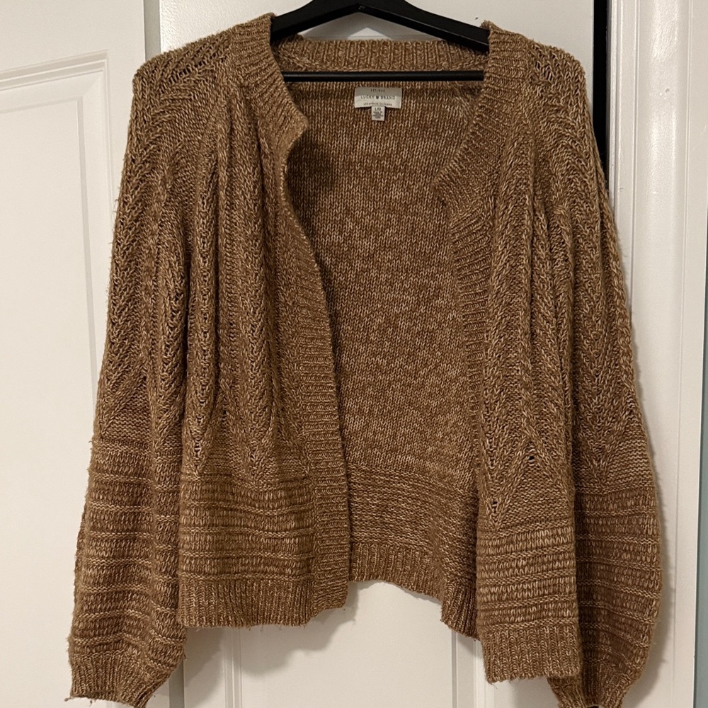 Lucky Brand Women's Brown Cardigan Sweater